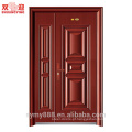 A porta de aço inoxidável vermelha da porta principal da folha do bronze projeta a casa do trabalho da entrada de dados
